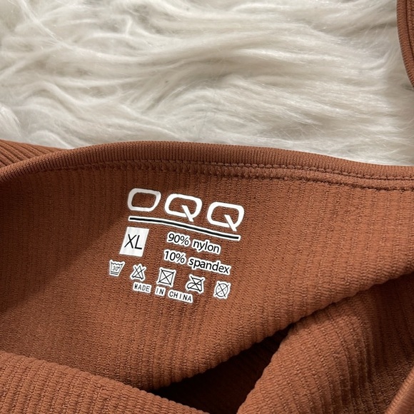 OQQ Women’s Yoga Exercise Romper Spaghetti Strap Sleeveless Brown Size XL NEW XL - Picture 9 of 11